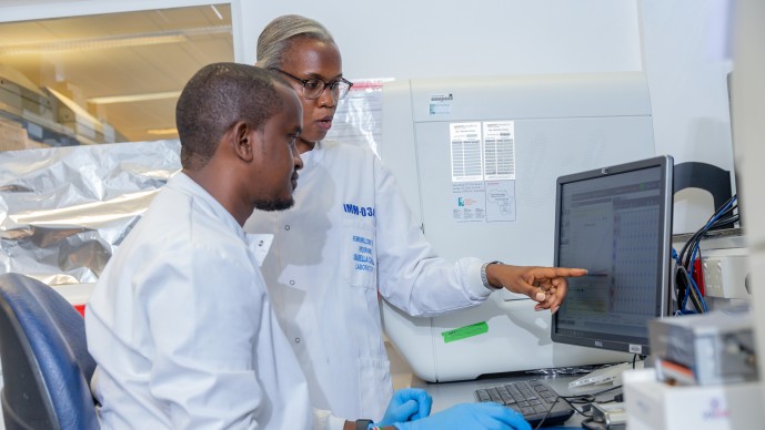 Calestous Juma Fellow Isabella Oyier lab shot